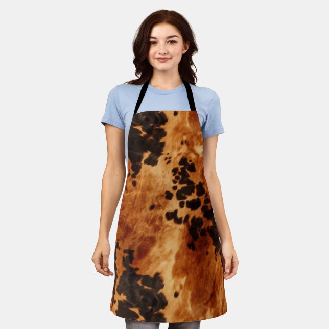 Chic Western Brown Cowhide  Apron (Worn)