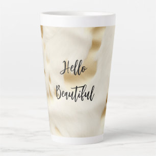 Chic Western Gold White Cream Cowhide  Latte Mug