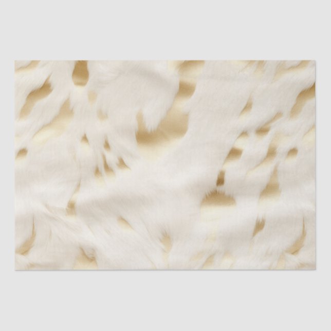 Chic Western Gold White Cream Cowhide  Tissue Paper (Front)