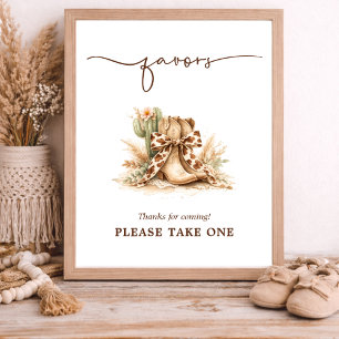 Chic Western Little Cowboy Baby Shower Favours Sig Poster
