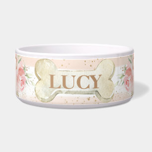 Chic Whimsical Blush Pink Floral Roses Dog Pet