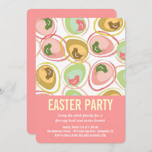 Chic Whimsical Chicks Easter Egg Hunt Party Invite
