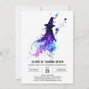 Chic Whimsical Wizardry Birthday Invitation