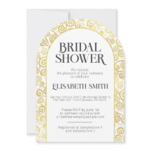 Chic White And Gold Flourish Winter Bridal Shower