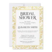 Chic White And Gold Flourish Winter Bridal Shower