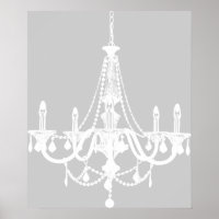 Chic White and Gray Chandelier