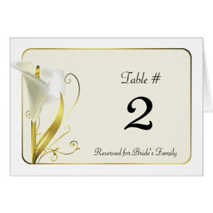 Chic White and Ivory Calla Lily Table Number