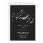 Chic white black all in one calligraphy wedding 