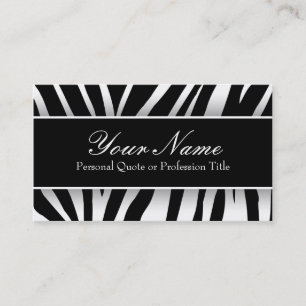 Chic White & Black Zebra Stripes Business Cards