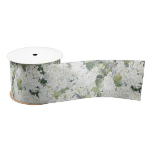 Chic White Cream Flowers Wedding Satin Ribbon