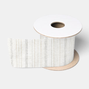 Chic White Cream Stripes Birthday Satin Ribbon