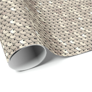 Chic White Gold Faux Sequins Graphic Print Wrapping Paper