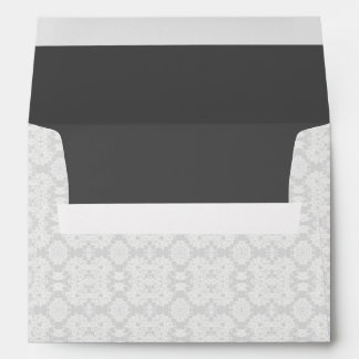 Chic White & Grey Lace Look Invitation Custom Envelope