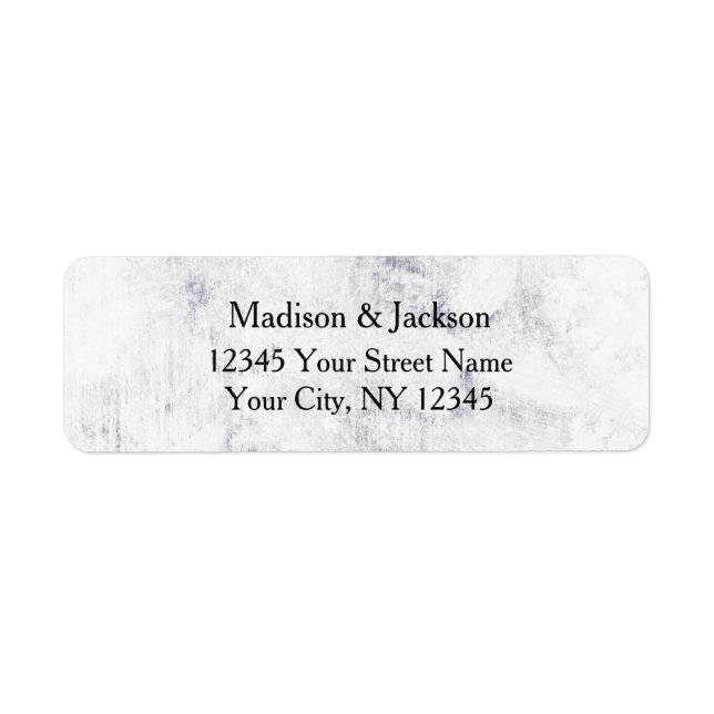 Chic White & Grey Marble Wedding Return Address (Front)
