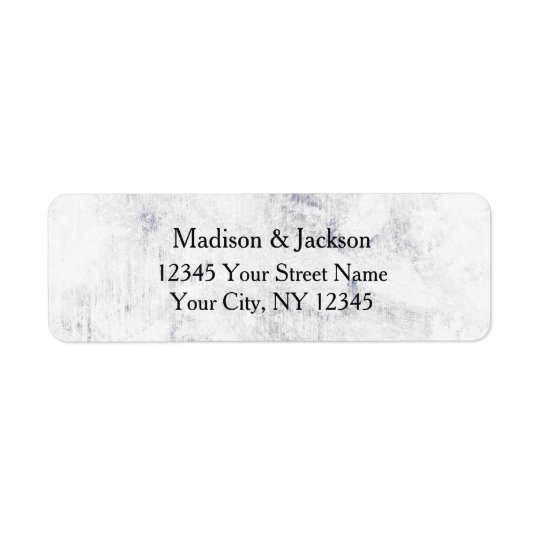 Chic White & Grey Marble Wedding Return Address Return Address Label