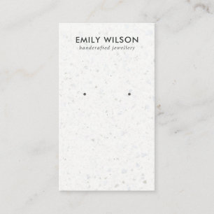 CHIC WHITE GREY TERRAZZO STUD EARRING DISPLAY CARD