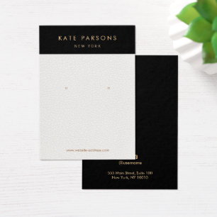 Chic White Leather Earring Jewelry Display Card