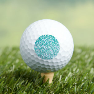 Chic White Leopard Spots on Turquoise Golf Balls