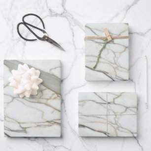 Chic white marble and pink girl's name wrapping paper sheet