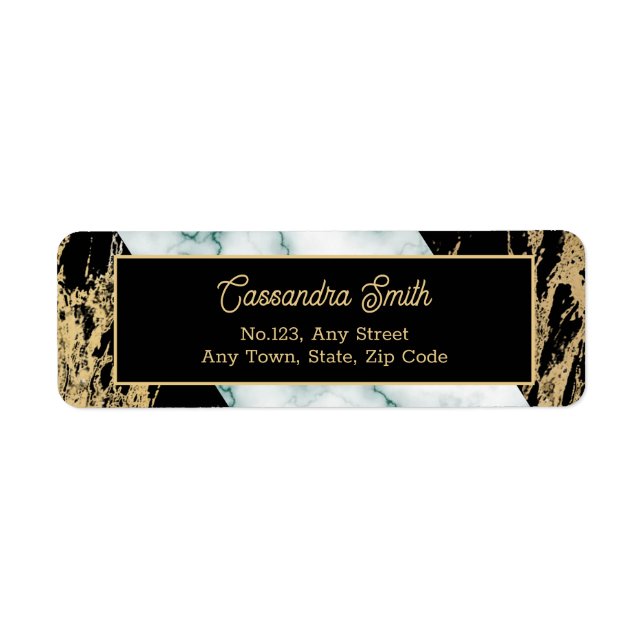 Chic White Marble Gold Foil Paint Texture Birthday (Front)