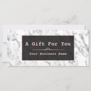 Chic White Marble Rose Gold Gift Certificate