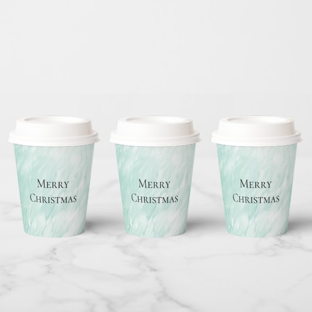 Chic White Mint Christmas Paper Cups (Multi)