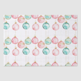 Chic White Mint Pink Gold Christmas Ornaments Tissue Paper