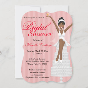 Chic White Modern Bridal Shower Invite