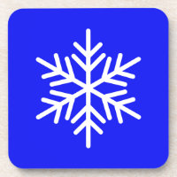 Chic White Nordic Snowflake On Bright Royal Blue