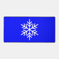 Chic White Nordic Snowflake On Royal Alpine Blue