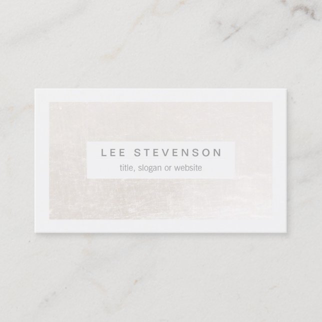Chic White on Shimmery White Elegant Modern Business Card (Front)