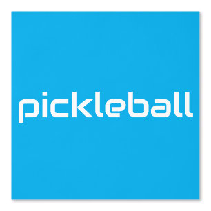 Chic White PICKLEBALL Text On Pretty Azure Blue Wallpaper