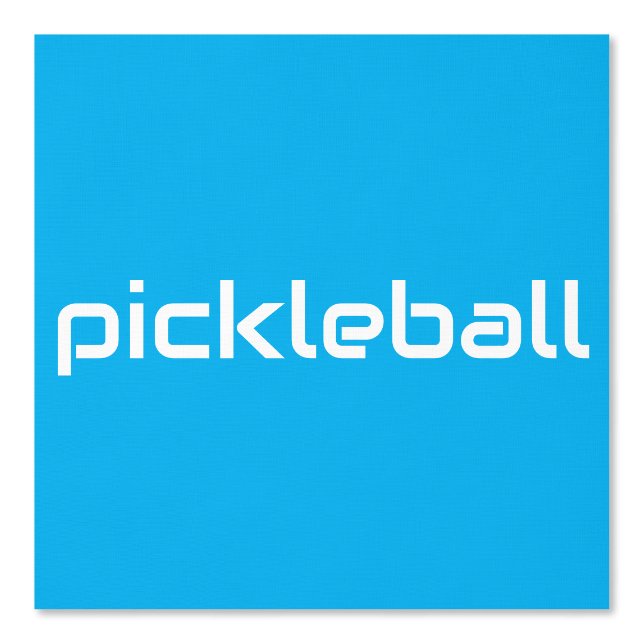 Chic White PICKLEBALL Text On Pretty Azure Blue Wallpaper (Front)