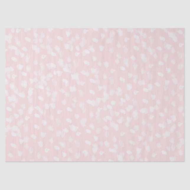 Chic White Pink Spots Tissue Paper (Front)