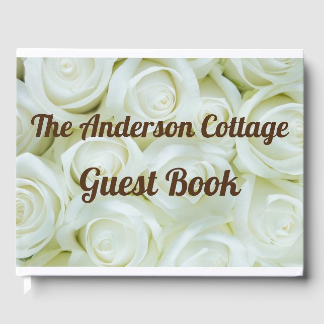 Chic White Roses | Vacation Rental | Beach House Guest Book (Front)