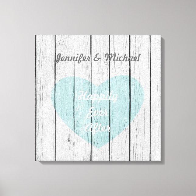 Chic White Rustic Faux Wood Canvas Print (Front)