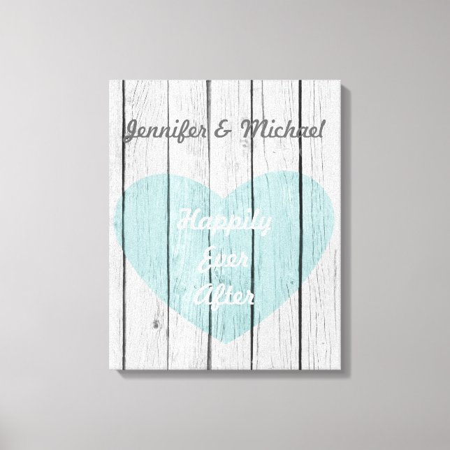Chic White Rustic Faux Wood Canvas Print (Front)