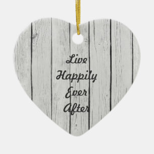 Chic White Rustic Wood Ceramic Tree Decoration