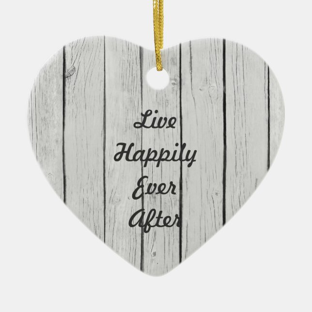 Chic White Rustic Wood Ceramic Tree Decoration (Front)