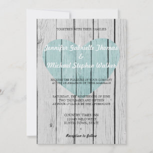 Chic White Rustic Wood Invitation