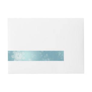 Chic White Snowflakes Wrap Around Label