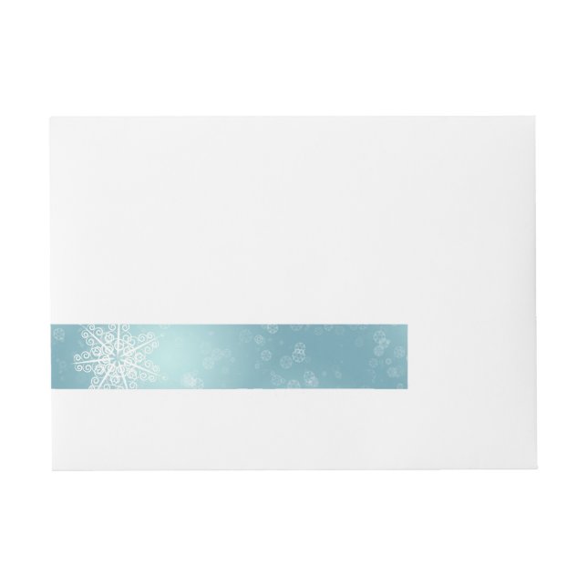 Chic White Snowflakes Wrap Around Label (Front)