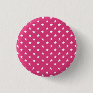 Chic White Stars On Fashionable Cabaret Red. Buy 3 Cm Round Badge