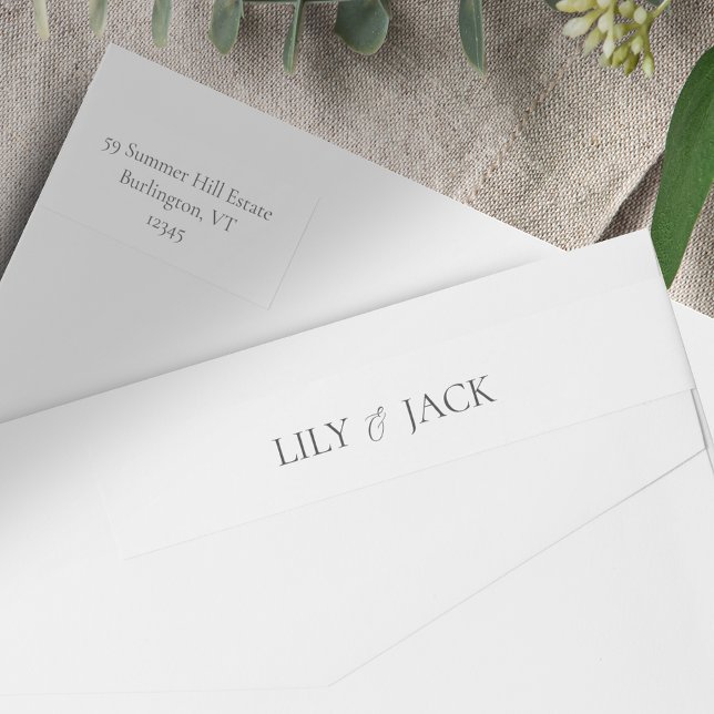 Chic White Wedding Couple Return Address Label (Creator Uploaded)