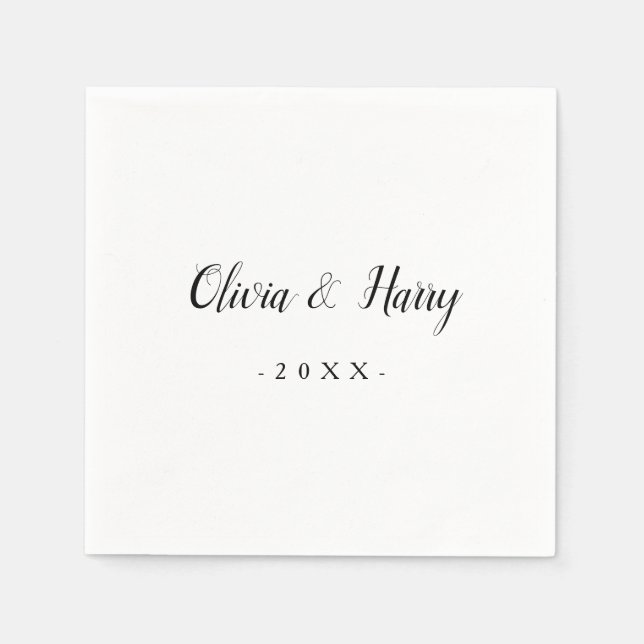 Chic White Wedding Paper Napkin (Front)