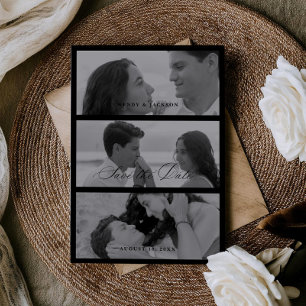 Chic Wide Photo Save The Date Announcement Card