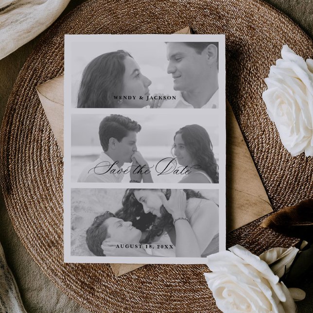 Chic Wide Photo Save The Date Announcement Card (Creator Uploaded)