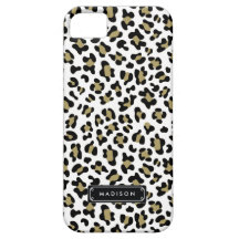 Chic Wild Gold Beige Leopard Print Personalised