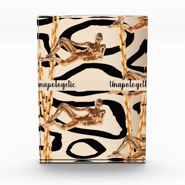 Chic Wild Unapologetic Luxurious Bday Gift Girly Photo Block (Front)