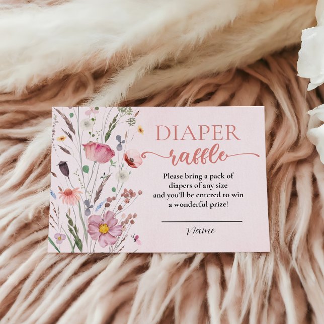 Chic Wildflower Baby Shower Diaper Raffle Enclosure Card (Creator Uploaded)
